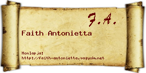 Faith Antonietta névjegykártya